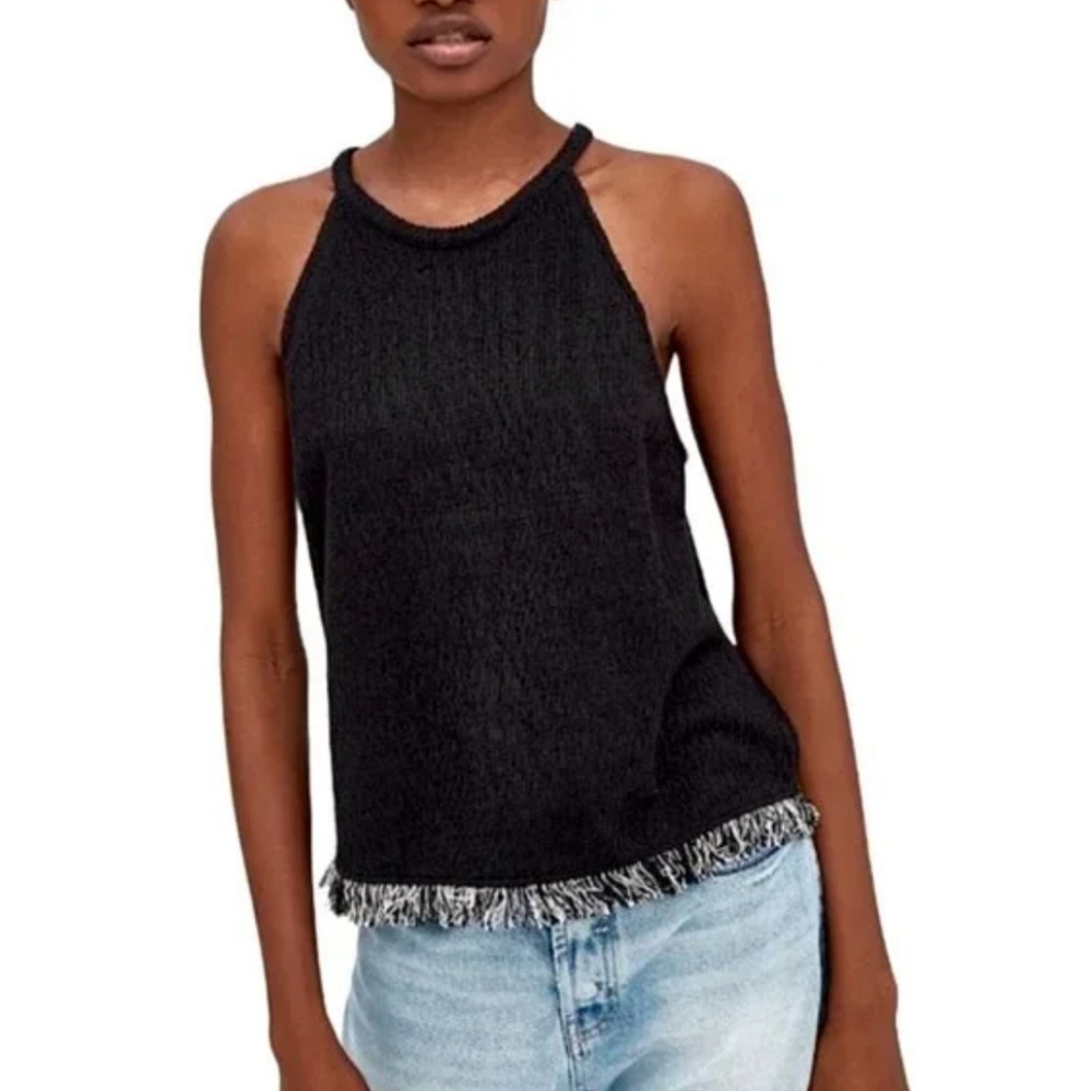 Zara M Fringe Black Haulter